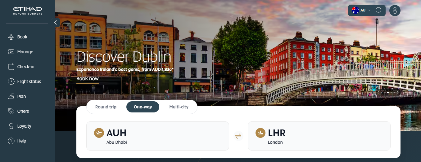 business class seats on Etihad Airways